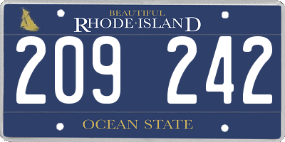 RI license plate 209242