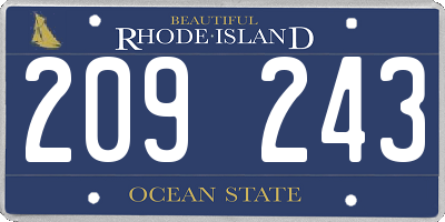 RI license plate 209243