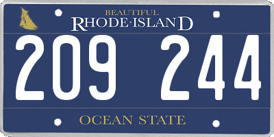 RI license plate 209244