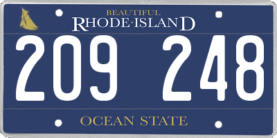 RI license plate 209248