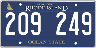 RI license plate 209249