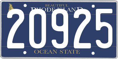 RI license plate 20925