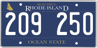 RI license plate 209250