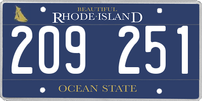 RI license plate 209251