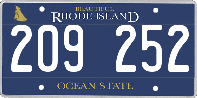 RI license plate 209252