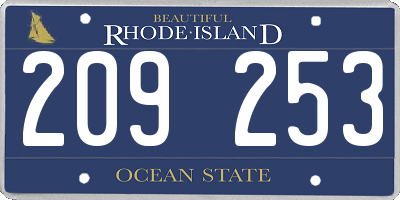 RI license plate 209253