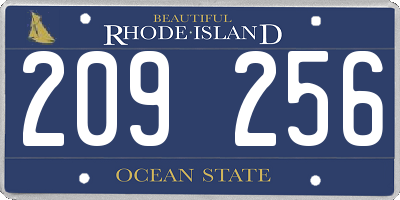 RI license plate 209256
