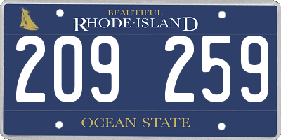 RI license plate 209259