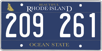 RI license plate 209261