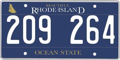 RI license plate 209264