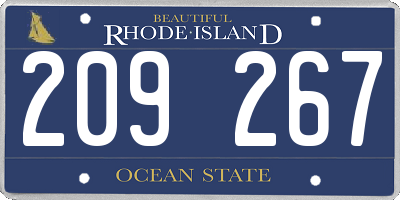 RI license plate 209267