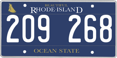RI license plate 209268