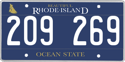 RI license plate 209269