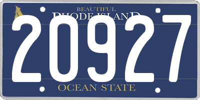 RI license plate 20927