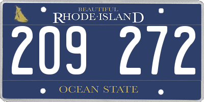 RI license plate 209272