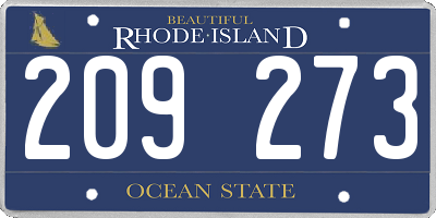 RI license plate 209273