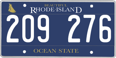 RI license plate 209276