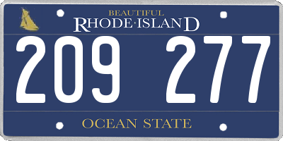 RI license plate 209277