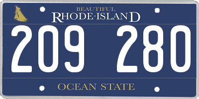 RI license plate 209280