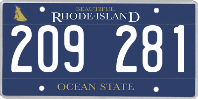 RI license plate 209281