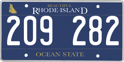 RI license plate 209282