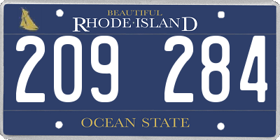 RI license plate 209284