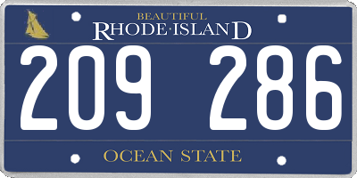 RI license plate 209286