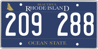 RI license plate 209288