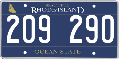 RI license plate 209290