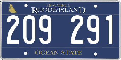 RI license plate 209291