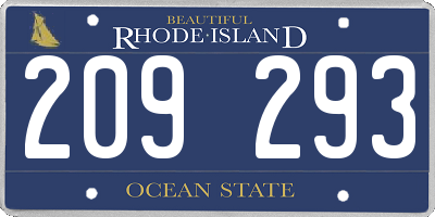 RI license plate 209293
