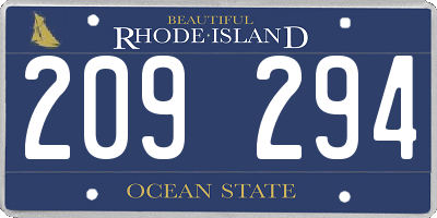 RI license plate 209294