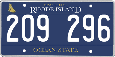 RI license plate 209296