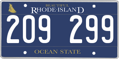 RI license plate 209299