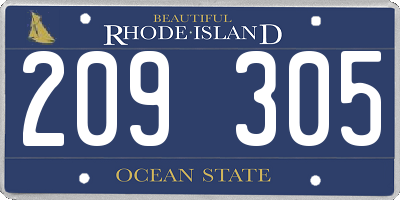 RI license plate 209305