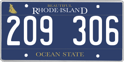 RI license plate 209306