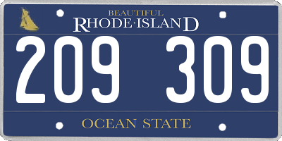 RI license plate 209309