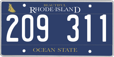 RI license plate 209311