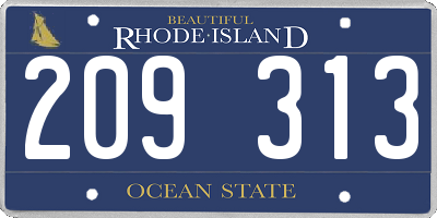 RI license plate 209313