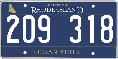 RI license plate 209318