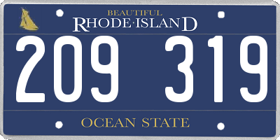 RI license plate 209319