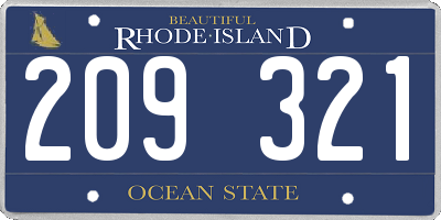 RI license plate 209321