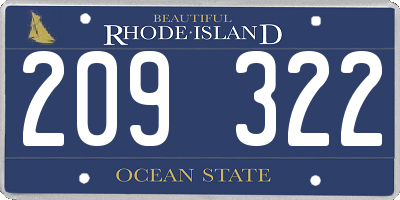 RI license plate 209322