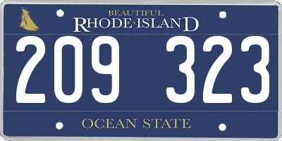 RI license plate 209323