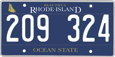 RI license plate 209324