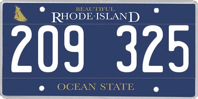 RI license plate 209325