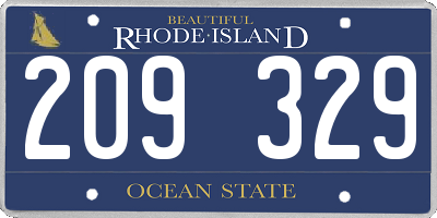 RI license plate 209329