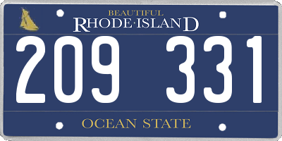 RI license plate 209331