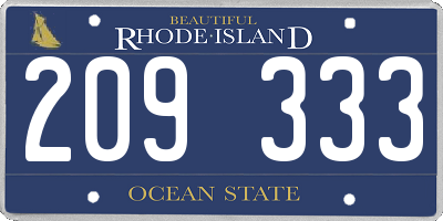 RI license plate 209333