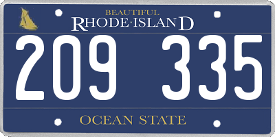 RI license plate 209335